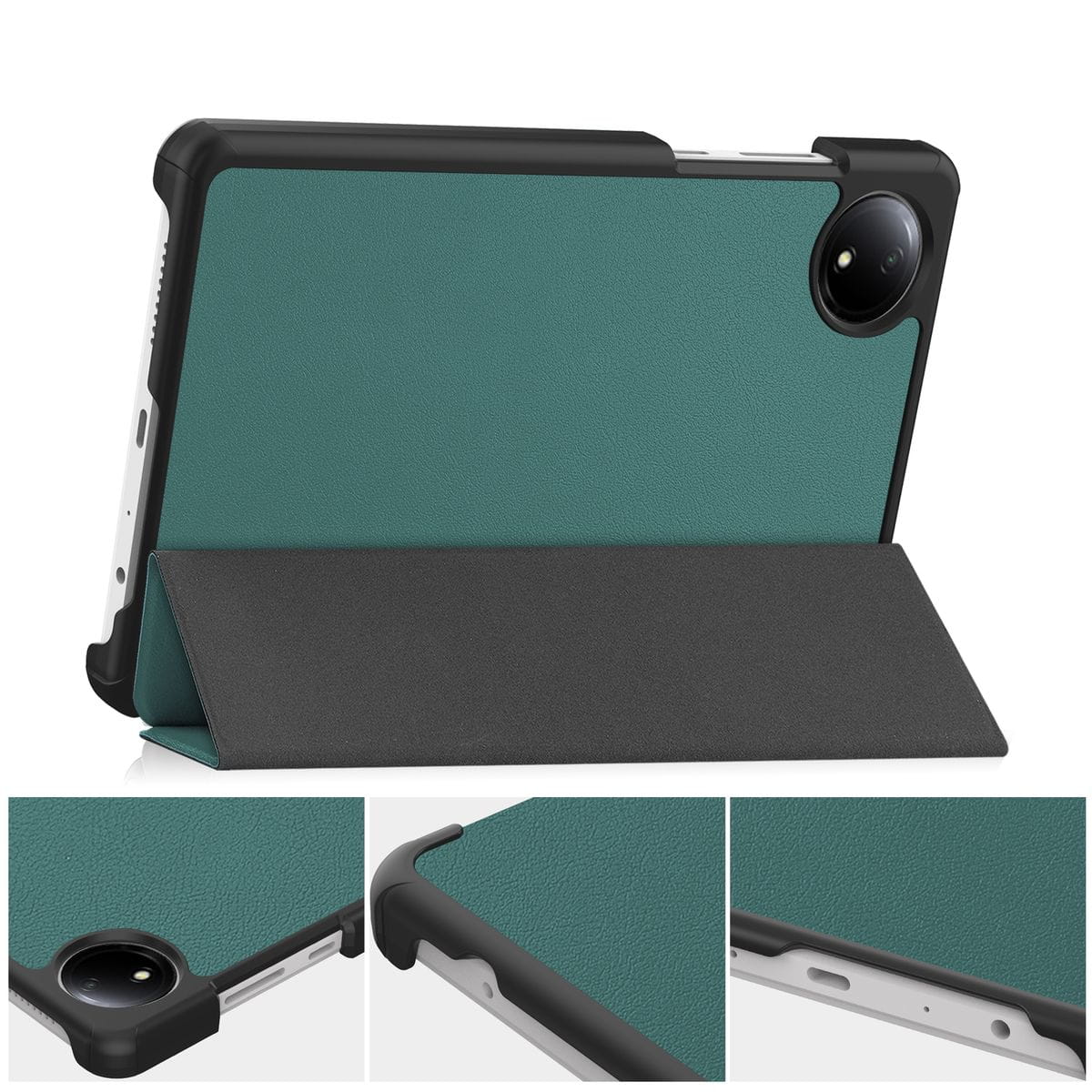 Husa tableta Bizon Case Tab Croc pentru Xiaomi Redmi Pad SE 8.7, Verde inchis