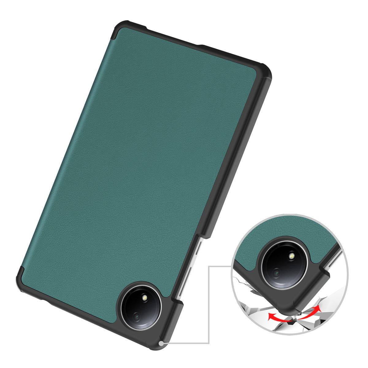 Husa tableta Bizon Case Tab Croc pentru Xiaomi Redmi Pad SE 8.7, Verde inchis