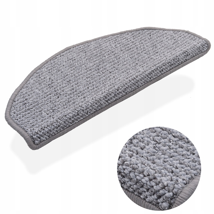 Covor pentru scari, e-floor, 64 cm, tesatura, Semirotund, Gri