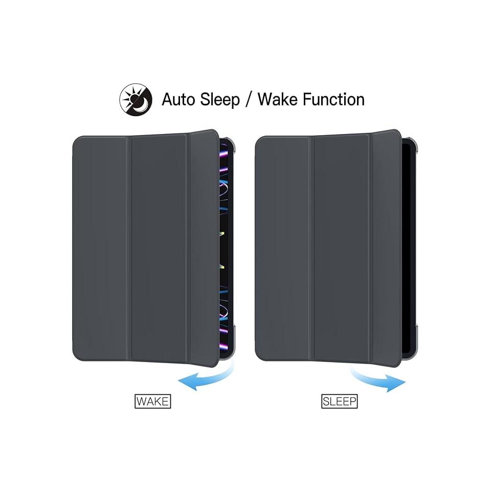 Husa pentru iPad Pro, 11 inch, compatibil cu loc pentru Apple Pencil, gri inchis, JETech