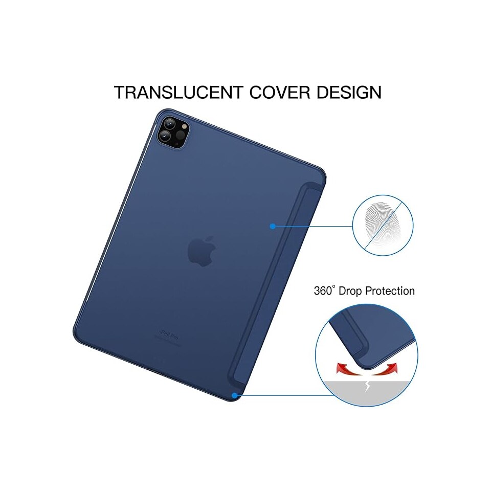 Husa pentru iPad Pro, 11 inch, compatibil cu loc pentru Apple Pencil, Navy Blue, JETech