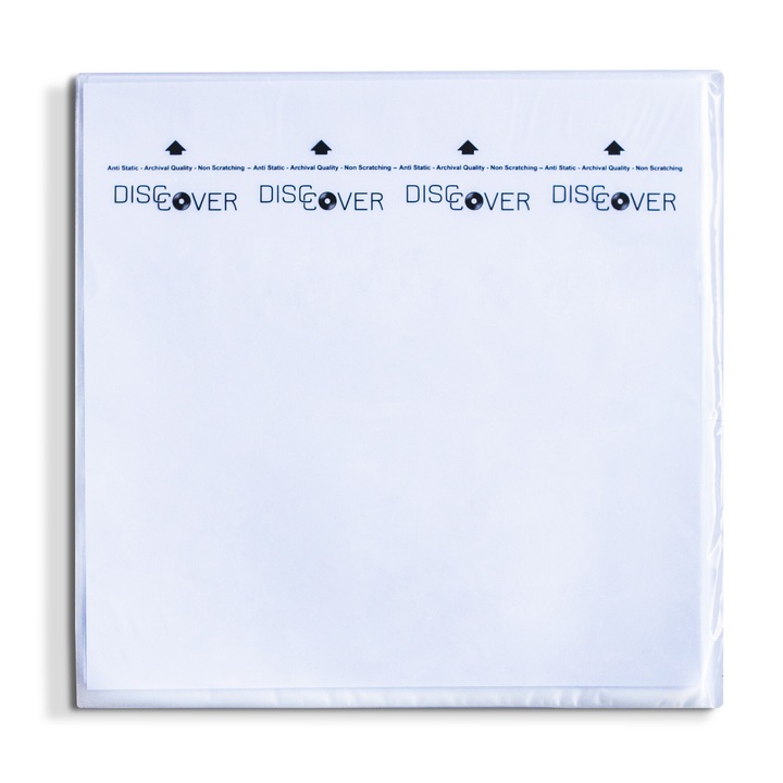 Folii antistatice interioare din hartie de orez pentru Disc Vinyl LP 12'' Mofi Style Disccover set de 50 bucati