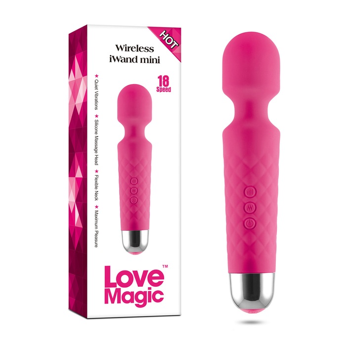 Csiklóizgató vibrátor, 20 vibrációs mód, 8 sebesség, rózsaszín, 20 cm, vízálló