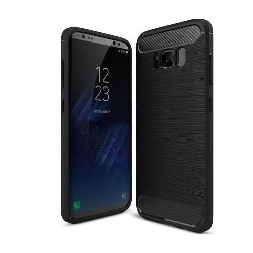 Carcasa Samsung Galaxy S8 G950, TPU, Protectie Spate, Aspect Brushed, Culoare Negru