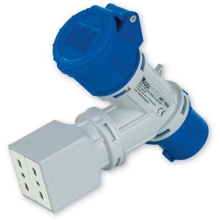 Adaptor mobil cu 2 iesiri ROSI, 16A, IP44, 22.5 x 22 x 7.5 mm