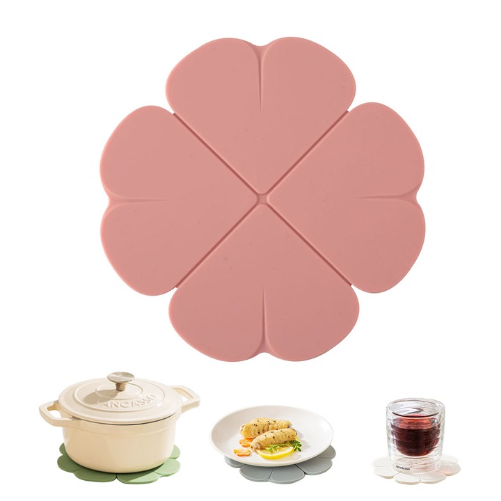 Hőálló szilikonból készült italtartó szett, rózsaszín, 15,8cm, 2 db