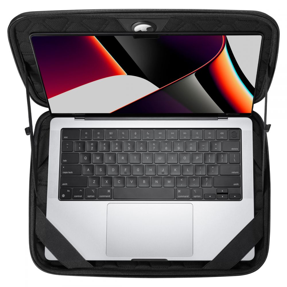 Geanta laptop Spigen Rugged Armor Pro, neagra, pentru MacBook Pro 14" M2 2023/M1 2021