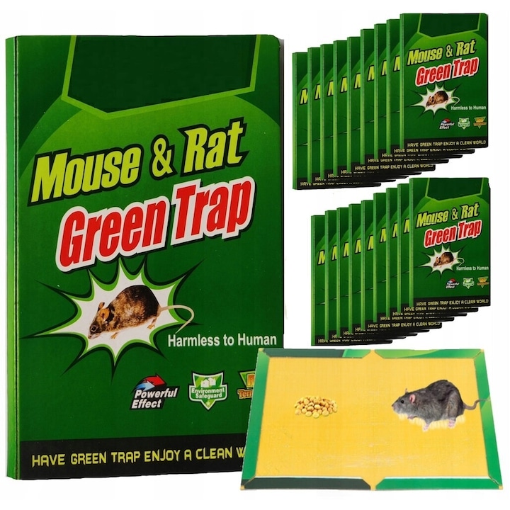 Set 20 capcane pentru soareci si sobolani, Plan Life, lipici puternic, capcana lipicioasa