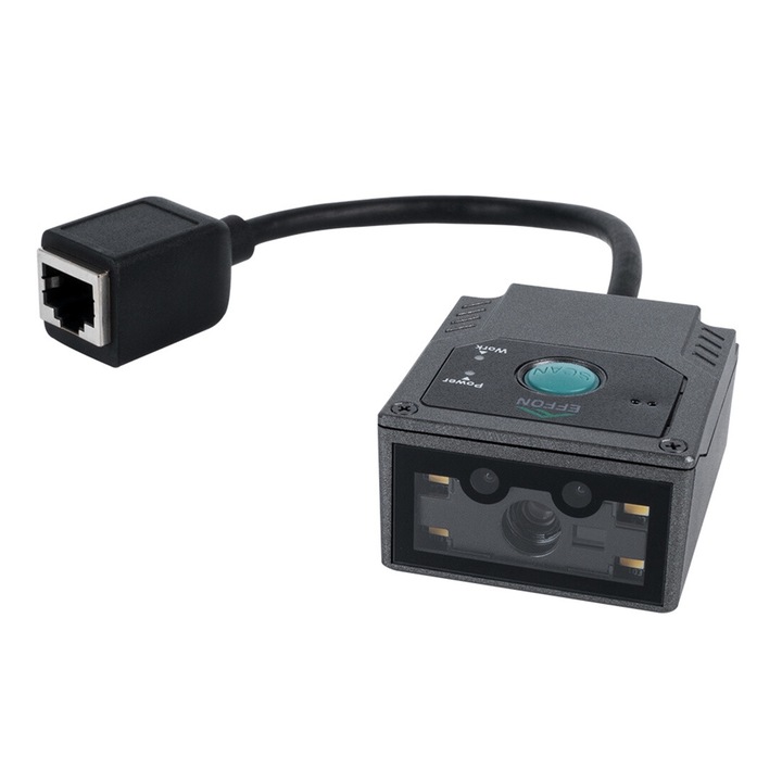 Cititor coduri QR si coduri de bare cu scanare rapida si precisa, compatibil cu ecrane telefoanelor, tehnologie CMOS, moduri manual si automat, protectie IP54, instalare Plug&Play USB, ideal pentru magazine, depozite si linii de productie, HDWR HD150