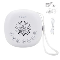 Dispozitiv Sunete Albe, Axroad Mall, 20 Sunete Relaxante, Lumina Ambientala 9 Culori, Cu lumina de noapte, Cronometru si functii de memorie, Baterie 800mAh, Cablu USB-C, Portabil, Pentru copii si adulti, ABS/Silicon, 100x100mm, Alb