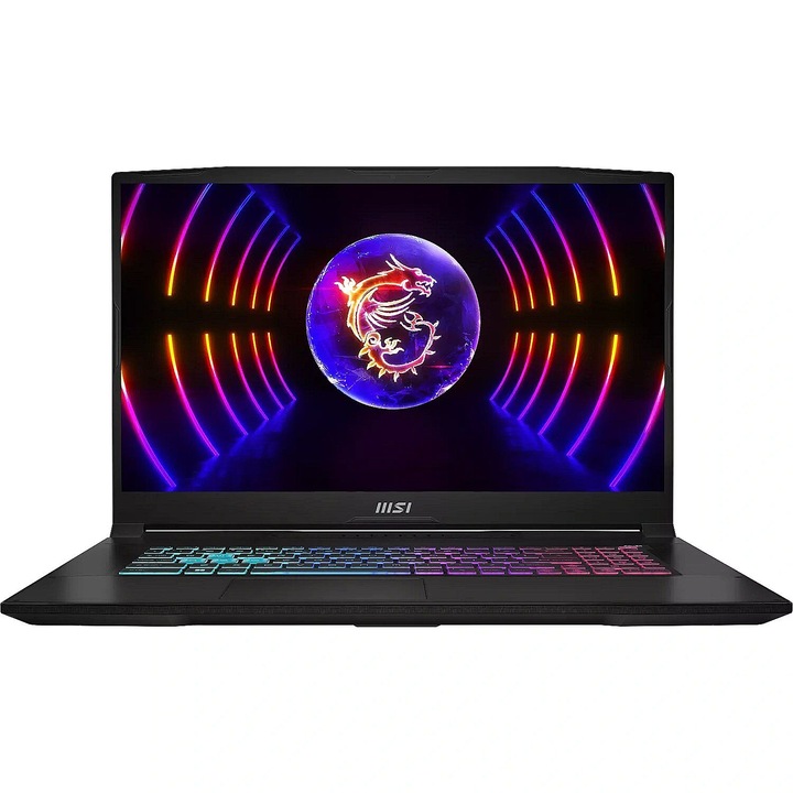 MSI Katana 17 B13VEK-1449XPL Laptop, 17,3 hüvelykes 1920 x 1080, Intel Core I5-13420H 8 C / 12 T, 3,4 GHz - 4,6 GHz, 12 MB gyorsítótár, 16 GB DDR5, 1 TB SSD, Nvidia GeForce RTX 4050, Free DOS