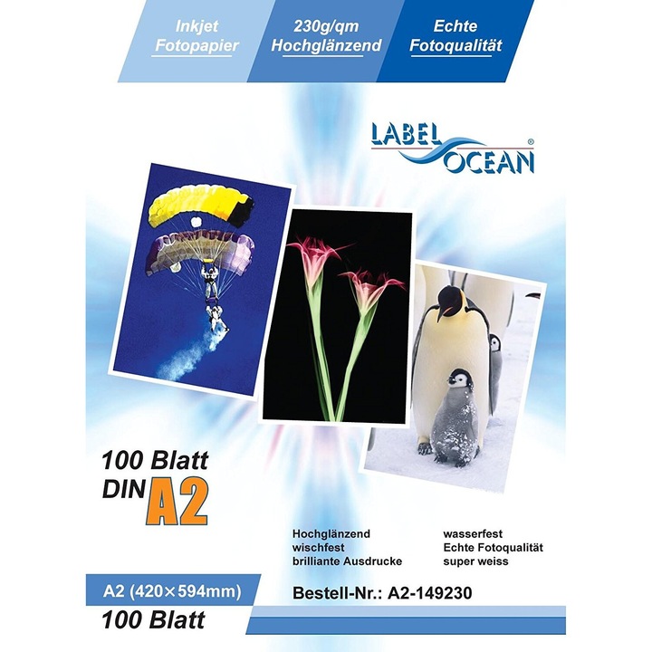 Hartie Foto A2 LabelOcean Premium High Glossy 230g 100 Coli