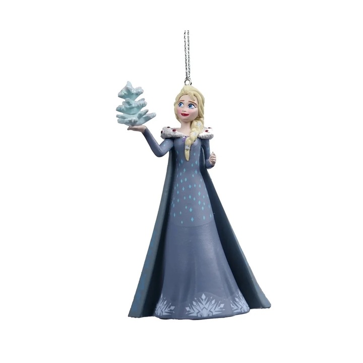 Ornament brad Elsa Regina Zapezii 3D, Frozen, 11 cm, albastru