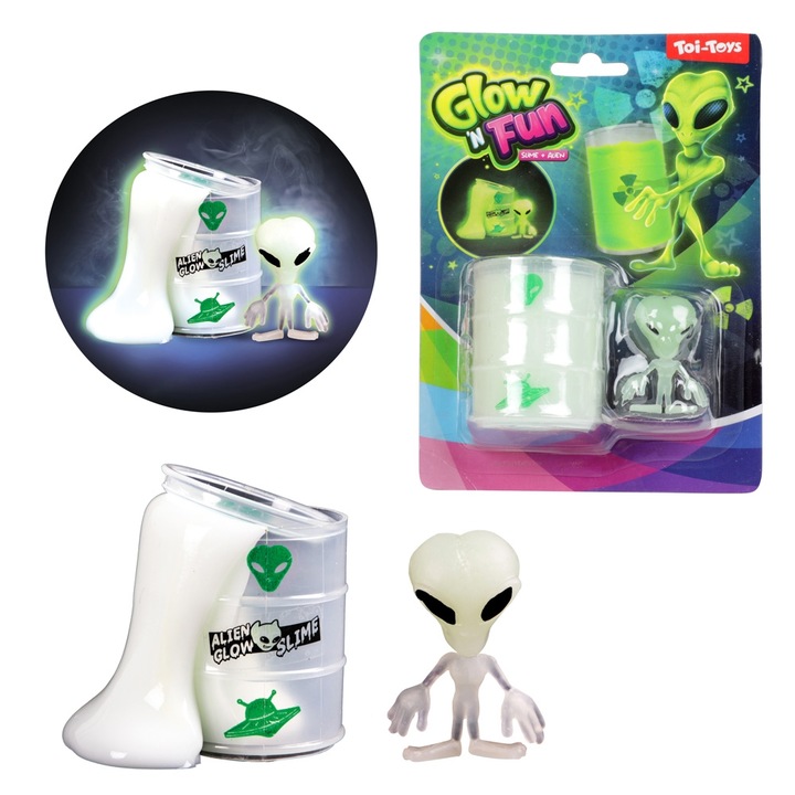 Toi-Toys Фосфоресцираща слуз с извънземна фигура
