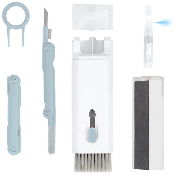 Kit curatare tastatura, 7 elemente, plastic/silicon, alb