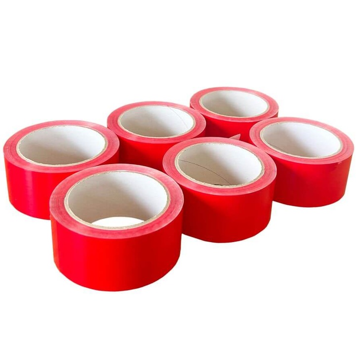 Set 6 role banda adeziva 45mm/40m, rosu