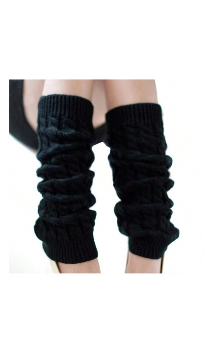 Дамски гети, плетени, черни