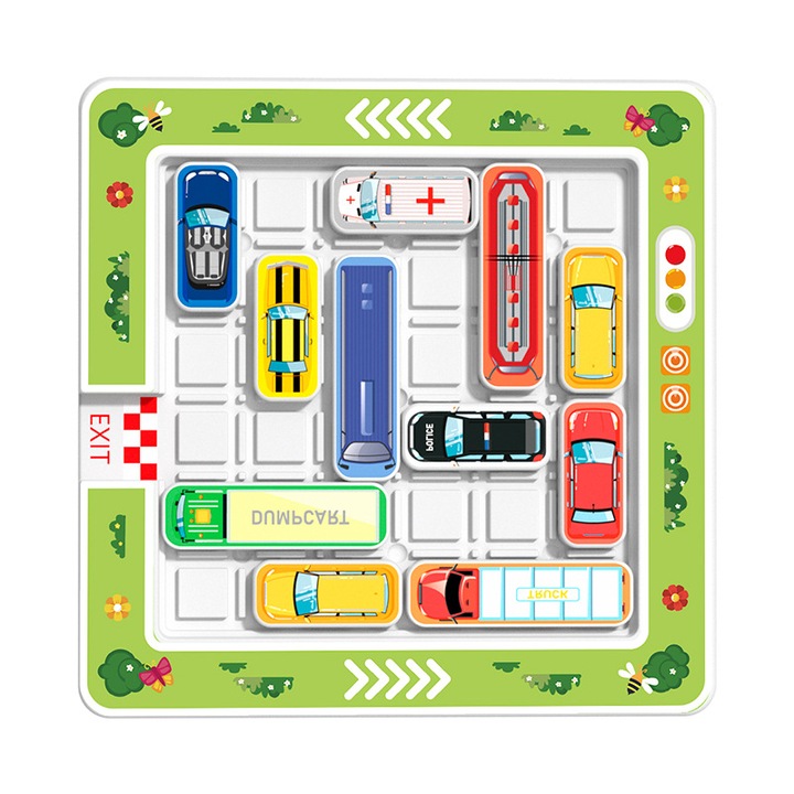 Jocuri pentru copii si jucarii educative, Shift Car Out Puzzle, Dezvolta gandirea creierului, Jocuri Breakout, 750 intrebari, 22 masini, cutii colorate