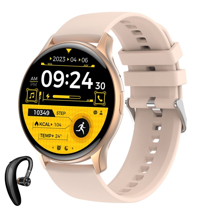 Smartwatch /Bratara fitness, Display AMOLED 1.43", monitorizare ritm cardiac si somn, fitness tracker, apeluri si notificari, autonomie 5-10 Zile, rezistent la apa si transpiratie IP67, Compatibil Android/iOS