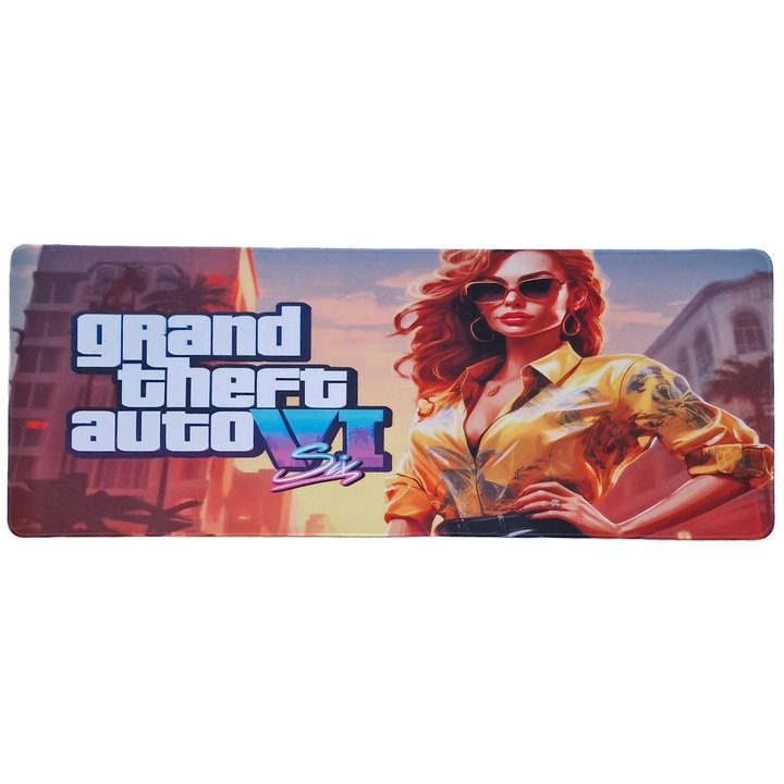 Mousepad Gaming XL, GTA VI, Girl, Grand Theft Auto 6, Pentru Birou, Office, 800x300x3mm