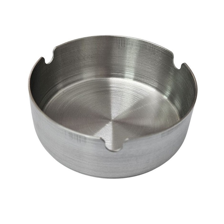 Kerek rozsdamentes acél hamutartó, 8x3cm