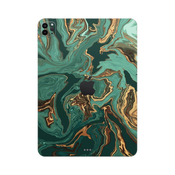 Folie de protectie pentru iPad Pro 11" (3rd Gen), Colectia Signature, Skin Spate cu laterale unite, Emerald Flow