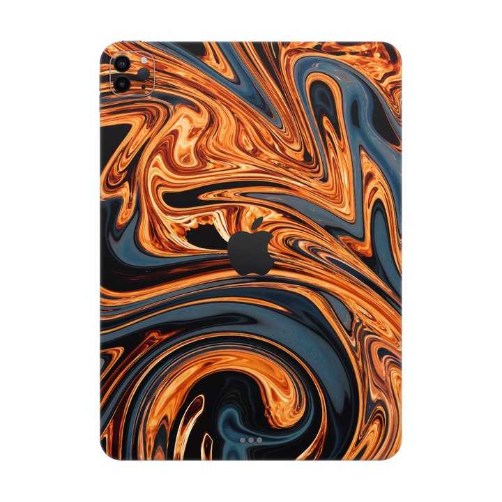 Folie de protectie pentru iPad Pro 12.9" (4th Gen), Colectia Signature, Skin Spate cu laterale unite, Amber Blaze