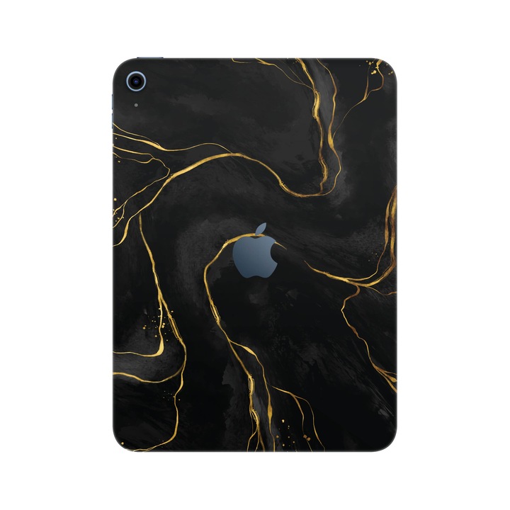Folie de protectie pentru iPad 10.2" (8th Gen), Colectia Signature, Skin Spate cu laterale unite, Golden Onyx