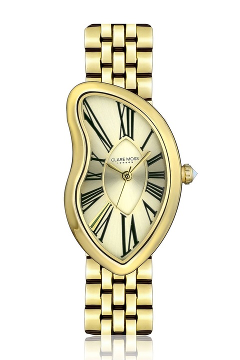 Clare Moss, Ovális rozsdamentes acél karóra, Aranyszín
