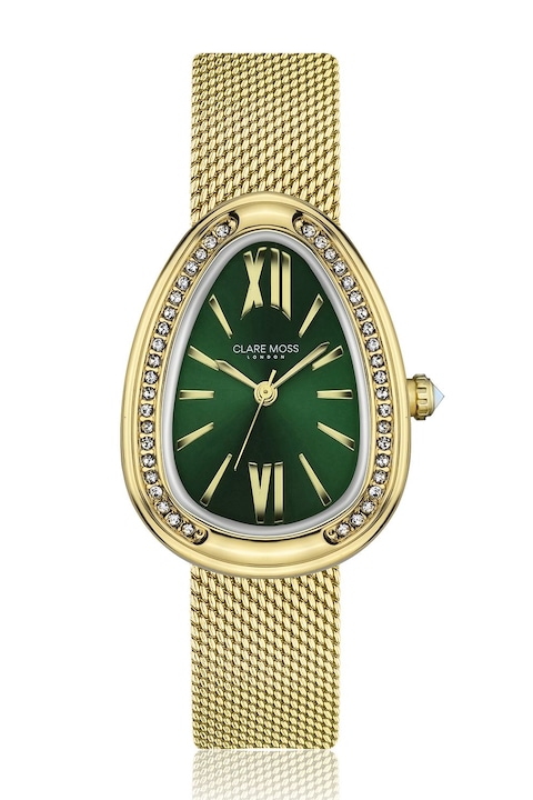 Clare Moss, Rozsdamentes acél karóra kristályokkal, Aranyszín