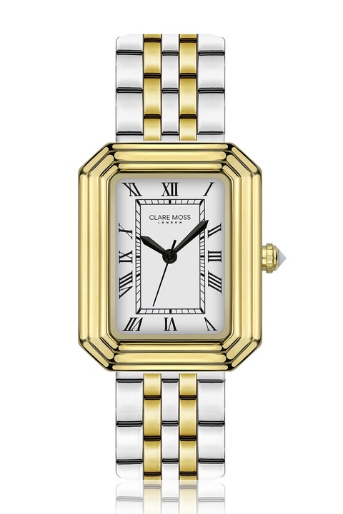 Clare Moss, Rozsdamentes acél karóra szögletes tokkal, Ezüstszín, Aranyszín
