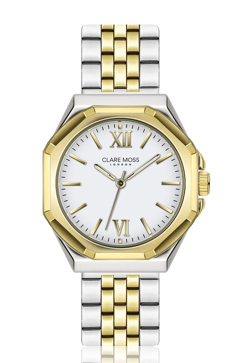 Clare Moss, Két színáranyalatú rozsdamentes acél karóra, Ezüstszín, Aranyszín
