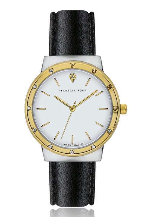 Isabella Ford, Ceas cu logo si o curea de piele, Negru