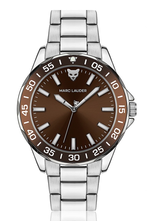 Marc Lauder, Ceas rotund cu bratara de otel inoxidabil Argintiu - 65461, Argintiu