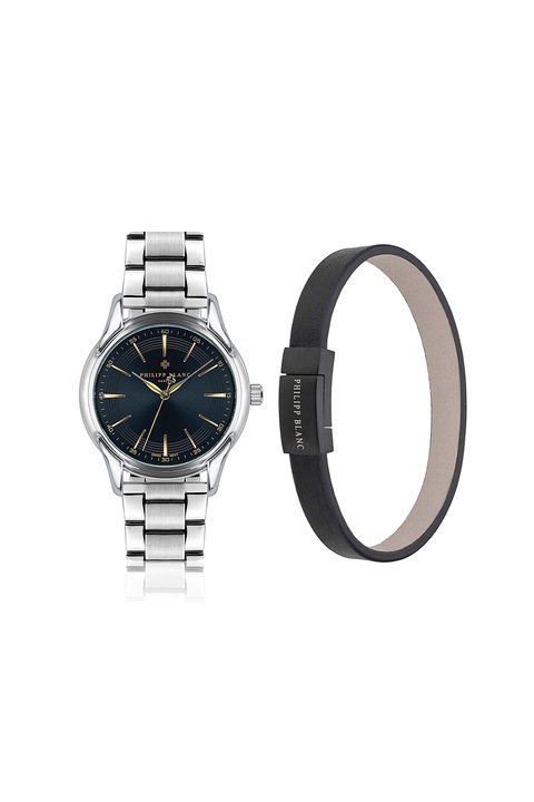 Philipp Blanc, Emmem karóra és karkötő szett, Ezüstszín, Fekete