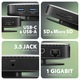 Axagon (EEM2-20G) külső USB-C 20Gbps ház M.2 NVMe & SATA SSD-khez, M.2 2230, M.2 2242, M.2 2260, M.2 2280 támogatás, feketefémtok, szilikon gyűrűvel