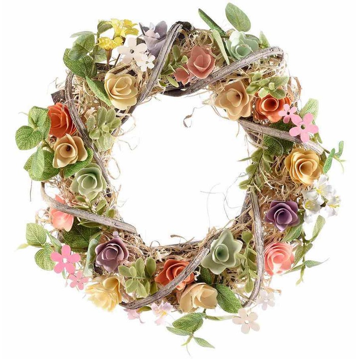 Coronita Flori artificiale lemn 31 cm