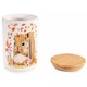 Set 4 borcane ceramica alba bambus natur 10x15.5 cm