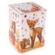 Set 4 borcane ceramica alba bambus natur 10x15.5 cm