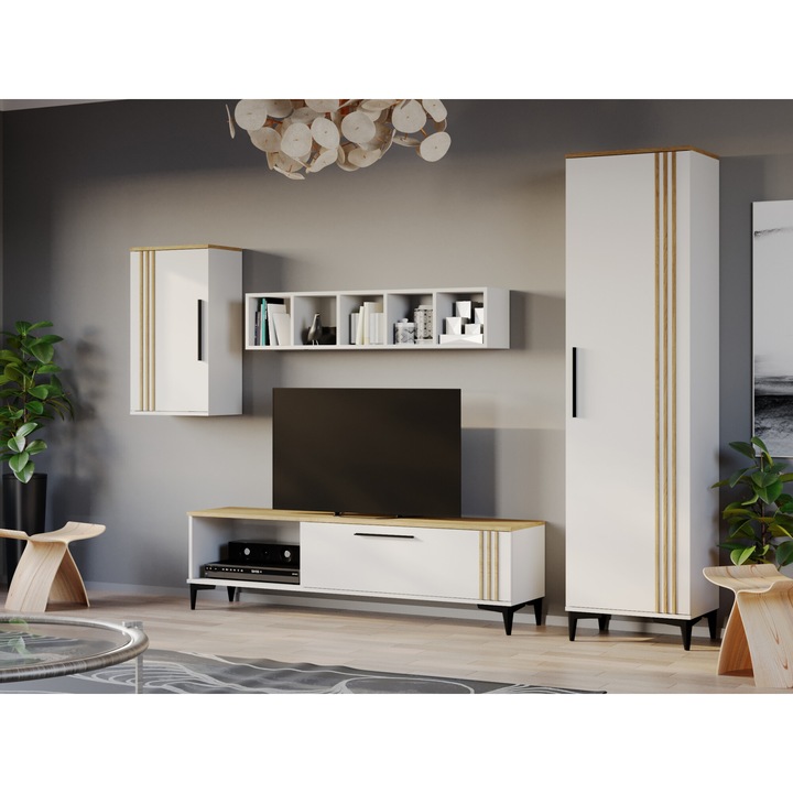 Set Living cu Riflaje, Prestige, C9, Pal Melaminat