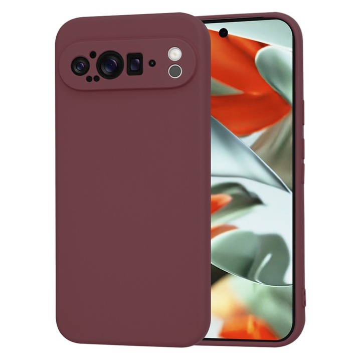 Husa din silicon pentru Google Pixel 9 Pro XL, Smartphosis SoftFlex, Bordeaux