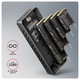 Axagon (EEM2-20G) külső USB-C 20Gbps ház M.2 NVMe & SATA SSD-khez, M.2 2230, M.2 2242, M.2 2260, M.2 2280 támogatás, feketefémtok, szilikon gyűrűvel
