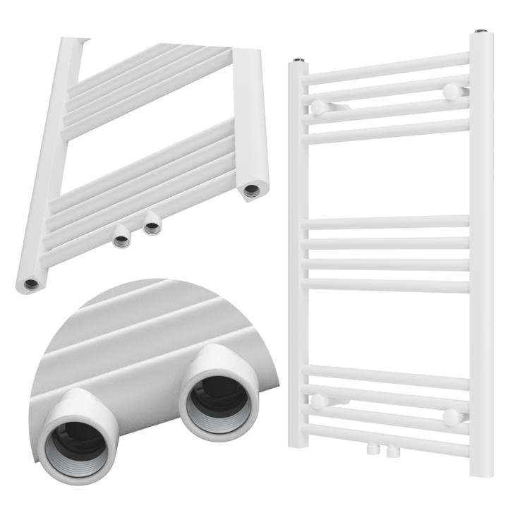 Radiator Baie, Granitan, Raven, 80x50 cm, Calitate Ridicata A Constructiei, Utilizare De Lunga Durata, Materiale Premium, Design Modern, Otel, Montat Pe Perete, Electric, 325W, Alb