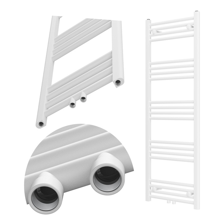 Radiator Baie, Granitan, Raven, 140x50 cm, Calitate Ridicata A Constructiei, Utilizare De Lunga Durata, Materiale Premium, Design Modern, Otel, Montat Pe Perete, Electric, 550W, Alb