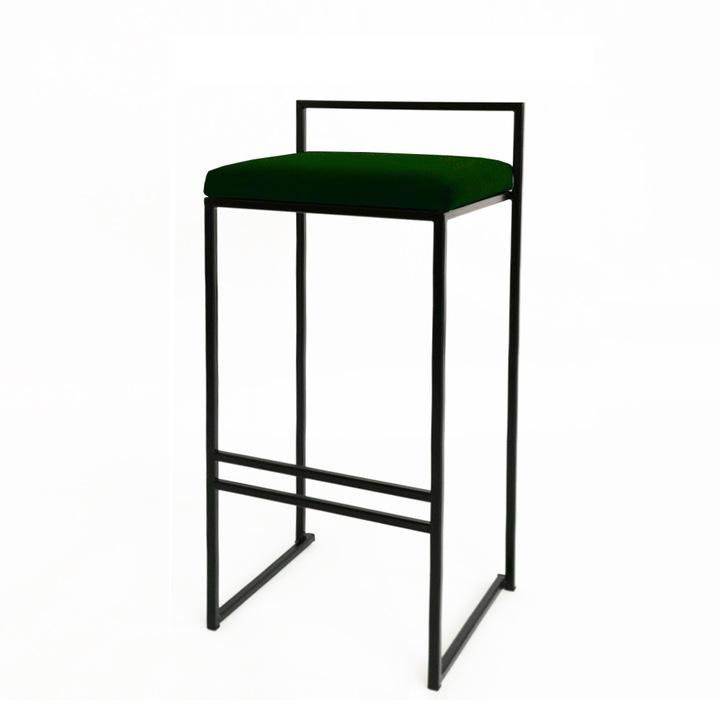 Scaun insula bucatarie STILL mad, verde, modern, metal/catifea, 35 x 35 x 64
