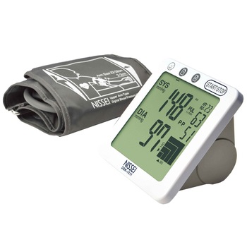 Tensiometru electronic de brat Nissei DSK-1011, Memorare 60 de seturi, Afisaj LCD, Manseta 22-42 cm, detectie aritmie si body motion , WHO, mod personal, Alimentator inclus, Alb Tensiometru electronic de brat Nissei DSK-1011, Memorare 60 de seturi, Afisaj LCD, Manseta 22-42 cm, detectie aritmie si body motion , WHO, mod personal, Alimentator inclus, Alb
