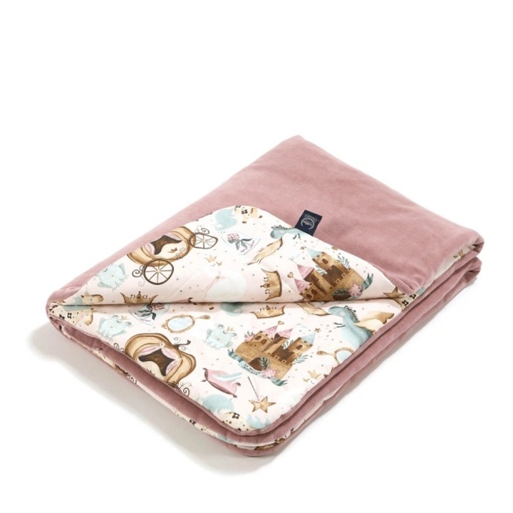 Топло одеяло, PRINCESS, (L-110x140см), Розово с Шарка, Памучно