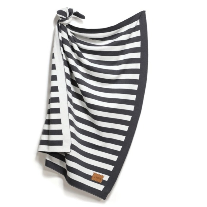 Килимче, тънко, каменно сиво, размери 80Х100 СМ 100% памук, сиво на бели райета