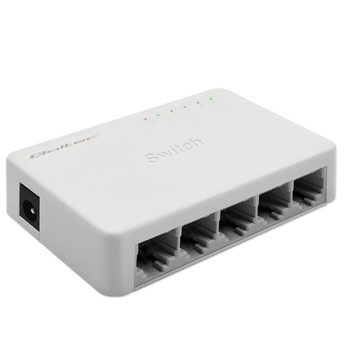 Switch Retea 5x RJ45, Qoltec, LAN Rapid 1000Mbps Ideal Pentru Camere IP ...