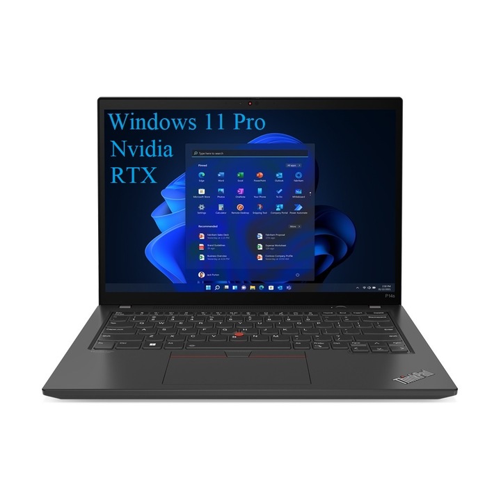 Lenovo ThinkPad P14s Gen 4 (Intel) Laptop, 14" WUXGA 1920x1200 IPS 300nits, Intel Core i7-1360P 12 magos, 32 GB DDR5, 256GB SSD m2 PCIe, NVIDIA RTX A500 4GB GDDR6, Windows 11 Pro, Fekete
